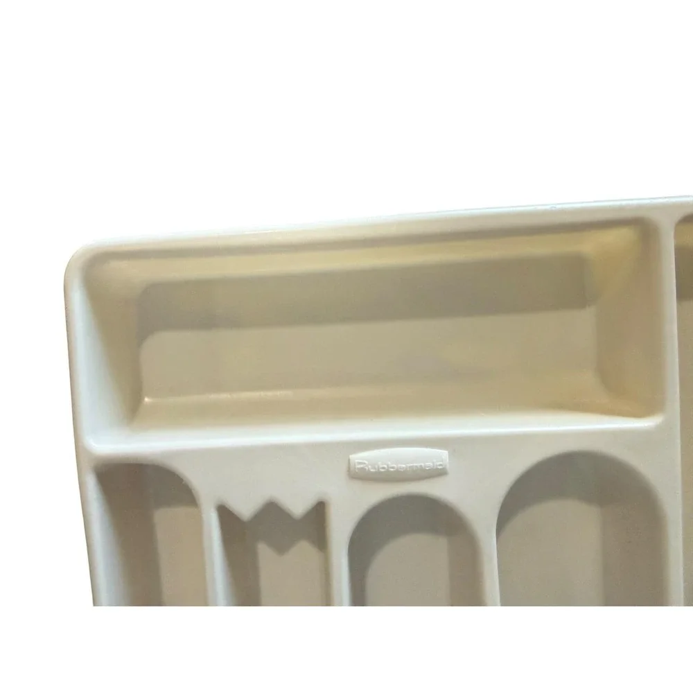 Vintage Rubbermaid 2925 Almond Silverware Tray Flatware Drawer Organizer USA‎